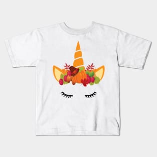 Unicorn Thanksgiving Women and Toddler Fall T-Shirt Kids T-Shirt